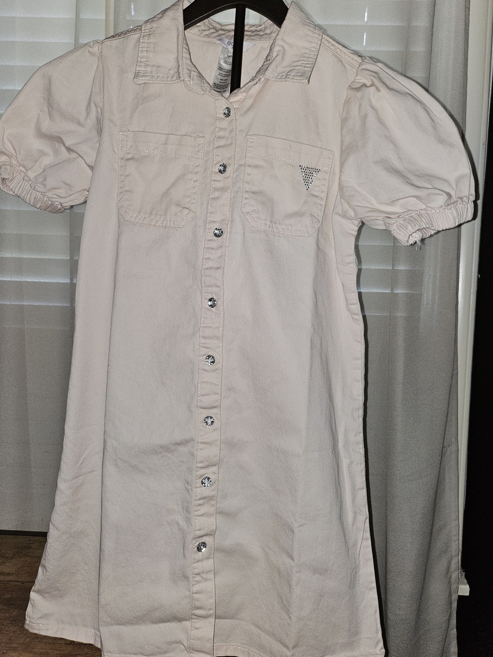 Guess Kids Light Pink Cotton Shirt Dress